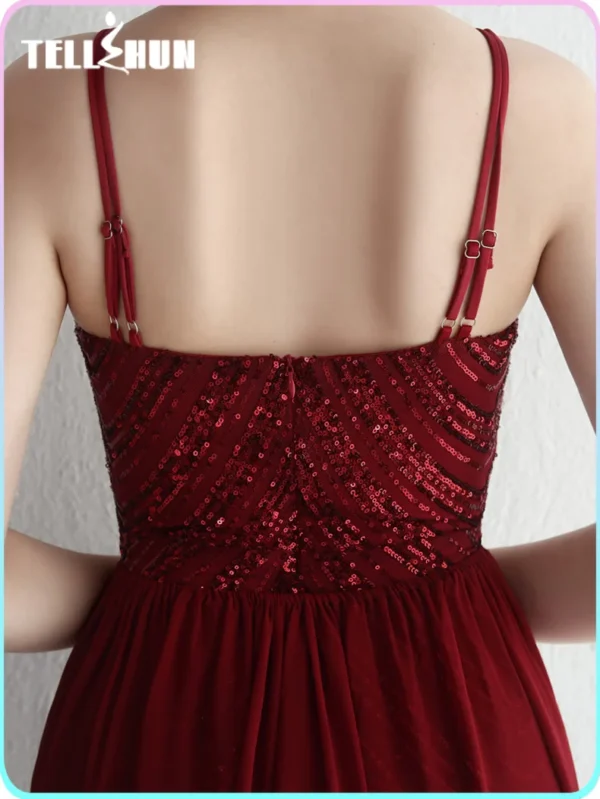 Elegant red prom dresses with detachable chiffon train for partie - Image 10