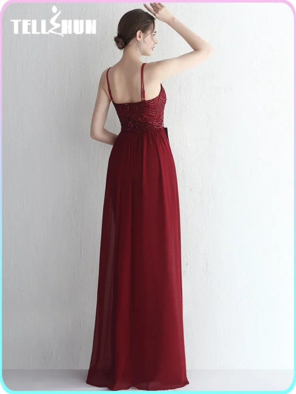 Elegant red prom dresses with detachable chiffon train for partie - Image 6