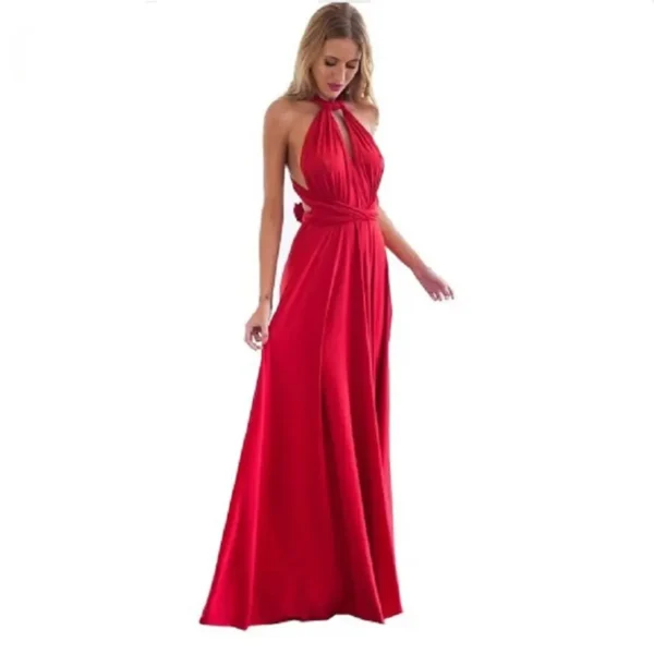 Red prom dresses: Sexy multiway wrap convertible boho maxi dress - Image 6