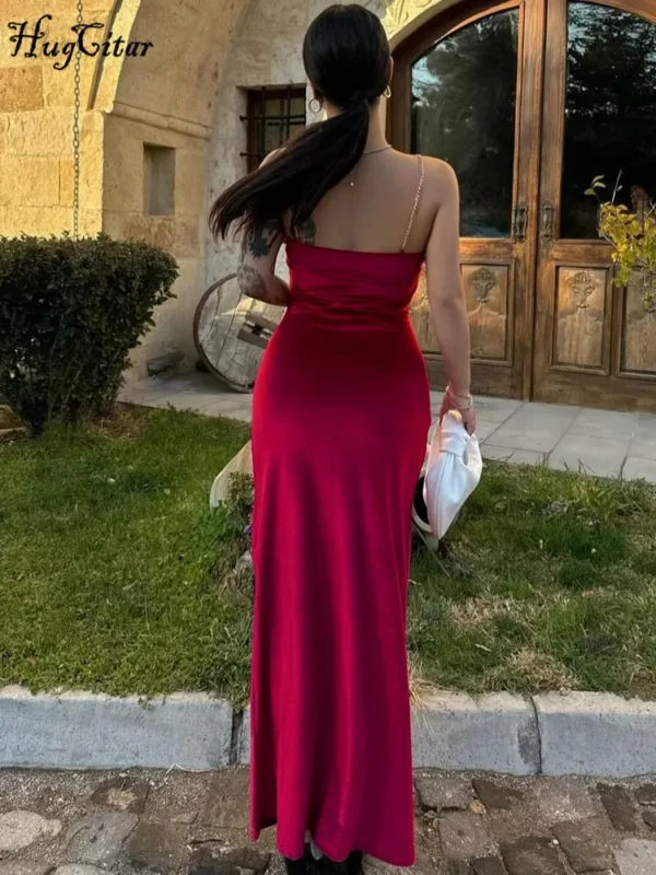 Elegant red prom dresses for winter evening party and festivals - Image 2