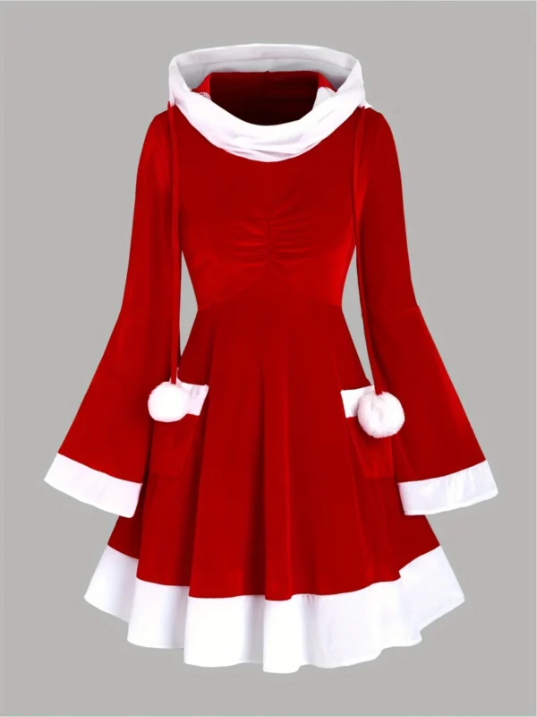 Santa Claus's European and American style features red prom dresses