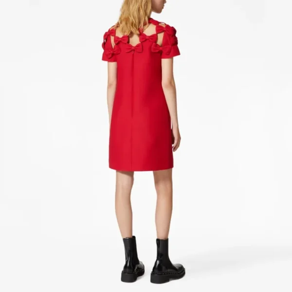 Elegant red prom dresses with bowknot for autumn birthday parties - Image 3