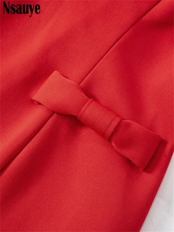 Red Prom Dresses Sexy Elegant Long Sleeve Party Evening Dress 2024 - Image 6