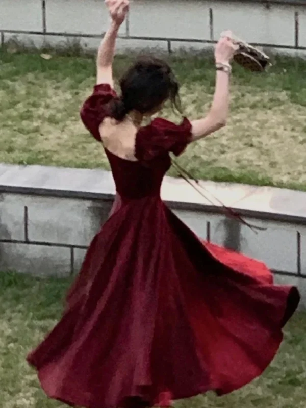 Elegant Vintage A-Line Spring Summer Wedding Party Dress For Women - Image 2