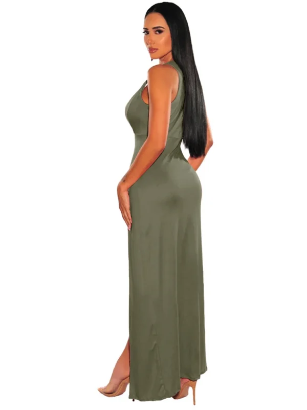 Red Prom Dresses Sexy Deep V Neck High Split Bodycon Evening Maxi - Image 6