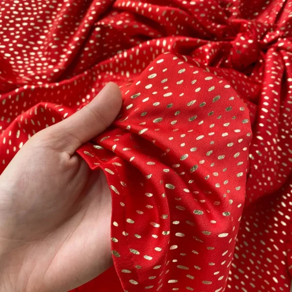 Christmas Prom Red Satin Deep V-neck Lantern Sleeve Party Dress - Image 2
