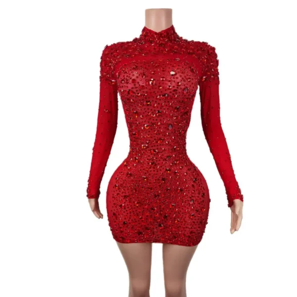 Sexy Sparkle Red Prom Dresses for Birthday, Evening, Performance