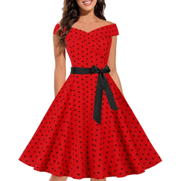 Elegant red prom dresses, vintage 1950s sleeveless swing cocktail dress