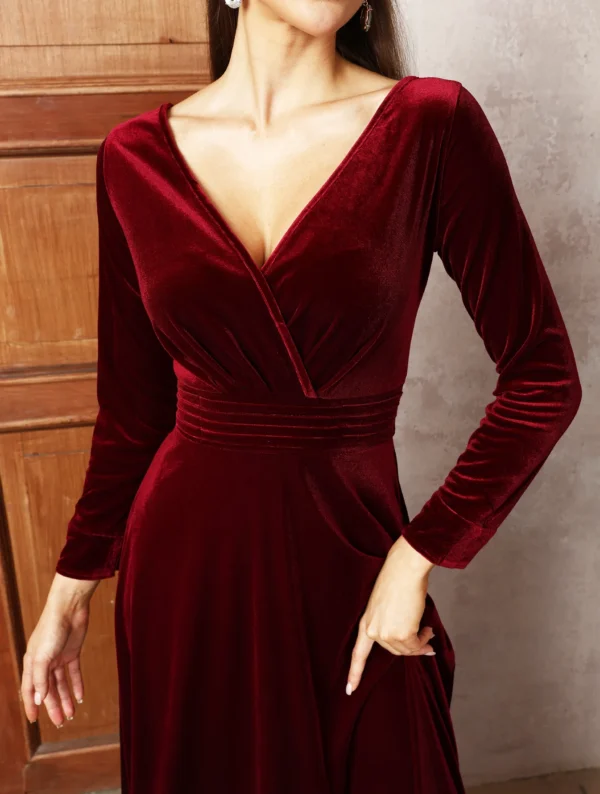 Red prom dresses, wine red A-line sleeveless romantic party gown