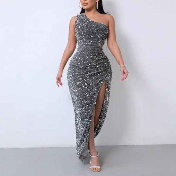 Red Prom Dresses: Elegant Velvet Sequin Bodycon Evening Party Gown - Image 5