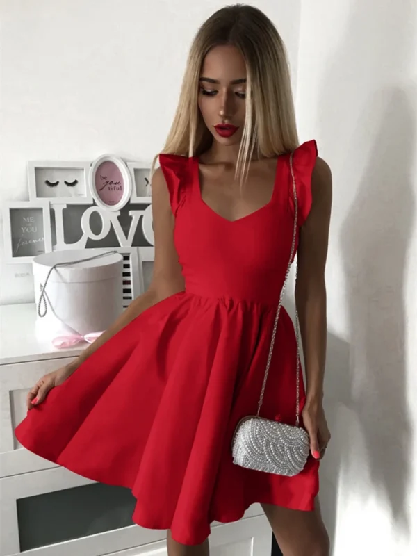 BornToGirl Elegant Sleeveless Red Dress For Sexy Formal Evening Parties - Image 3