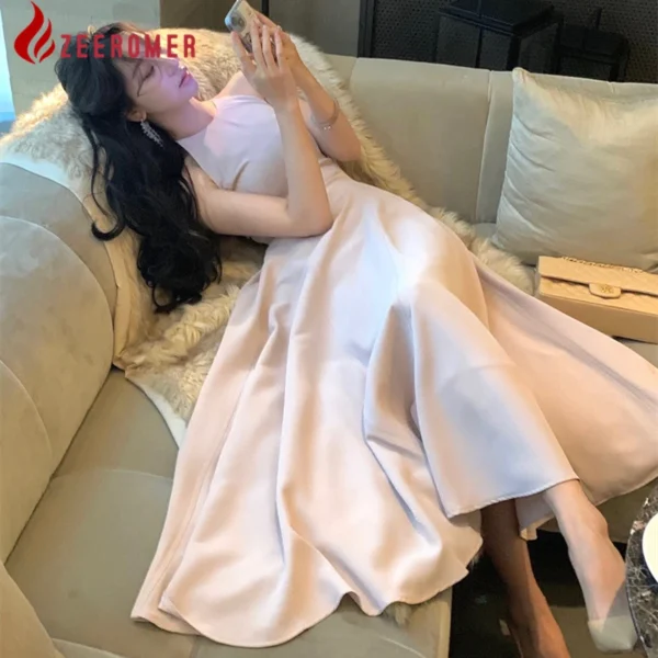 Red prom dresses, wine red A-line sleeveless romantic party gown - Image 2