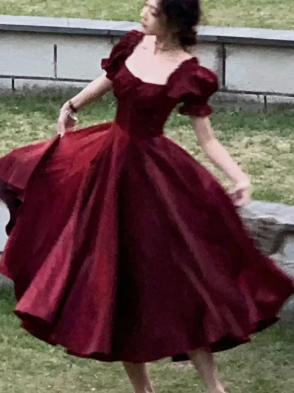 Elegant Vintage A-Line Spring Summer Wedding Party Dress For Women