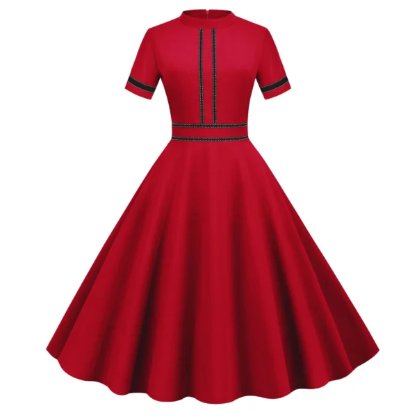 Elegant red prom dresses, high waist vintage 80s 90s cocktail style