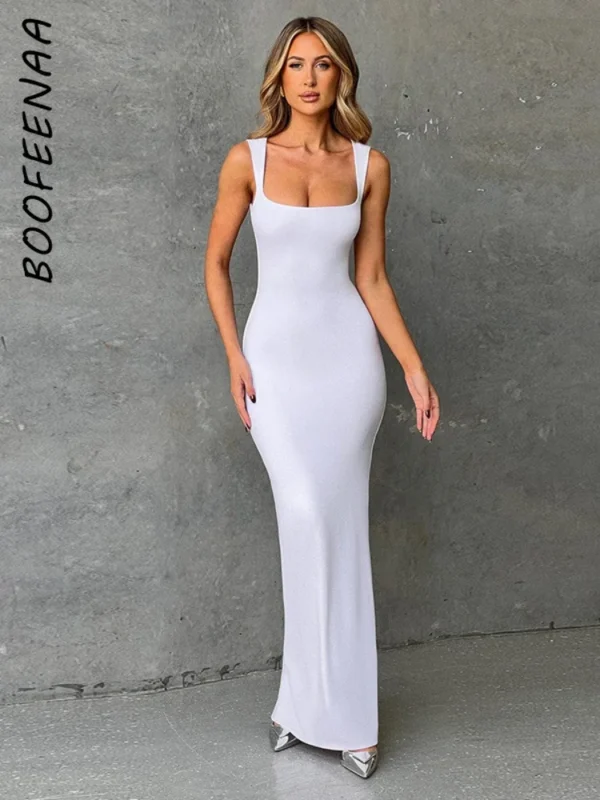 Elegant red prom dresses, sleeveless, square neck, sexy summer style - Image 5
