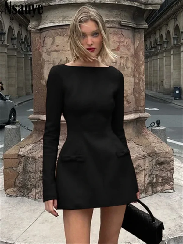 Red Prom Dresses Sexy Elegant Long Sleeve Party Evening Dress 2024 - Image 2