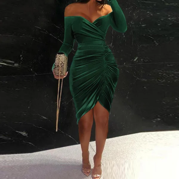 Red Prom Dresses: Elegant Off-Shoulder Bodycon Mini Party Dress - Image 3