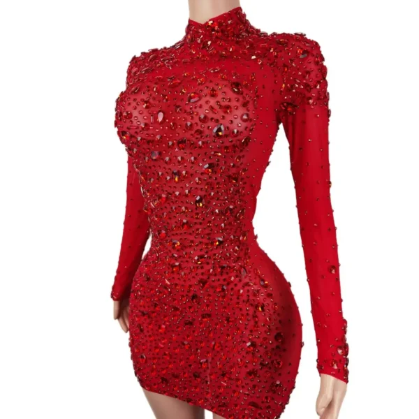 Sexy Sparkle Red Prom Dresses for Birthday, Evening, Performance - Image 5